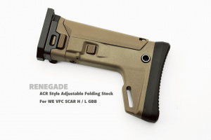 RENEGADE ACR Style Adjustable Folding Stock For WE VFC SCAR H / L GBB (TAN)