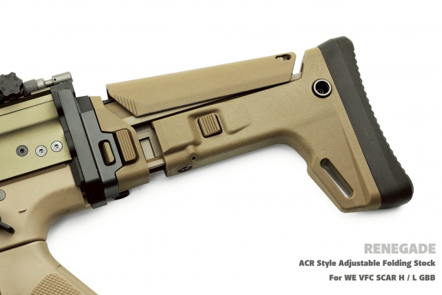 RENEGADE ACR Style Adjustable Folding Stock For WE VFC SCAR H / L GBB (TAN)